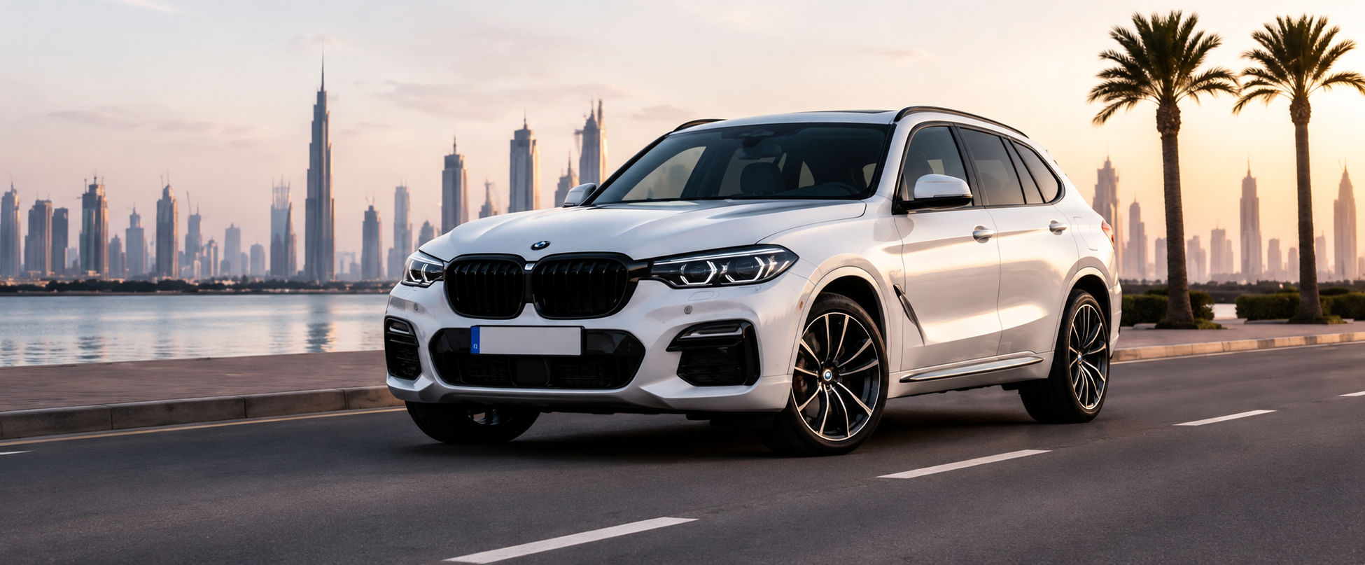 White luxury SUV in Dubai